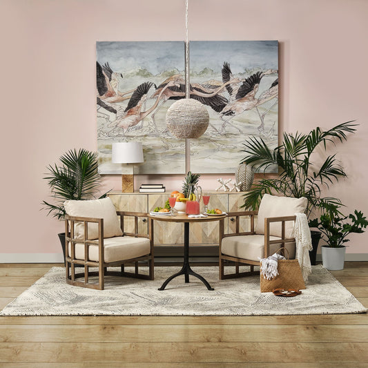 Whitewash Beaded Ball Hanging Light By Homeroots | Chandeliers | Modishstore