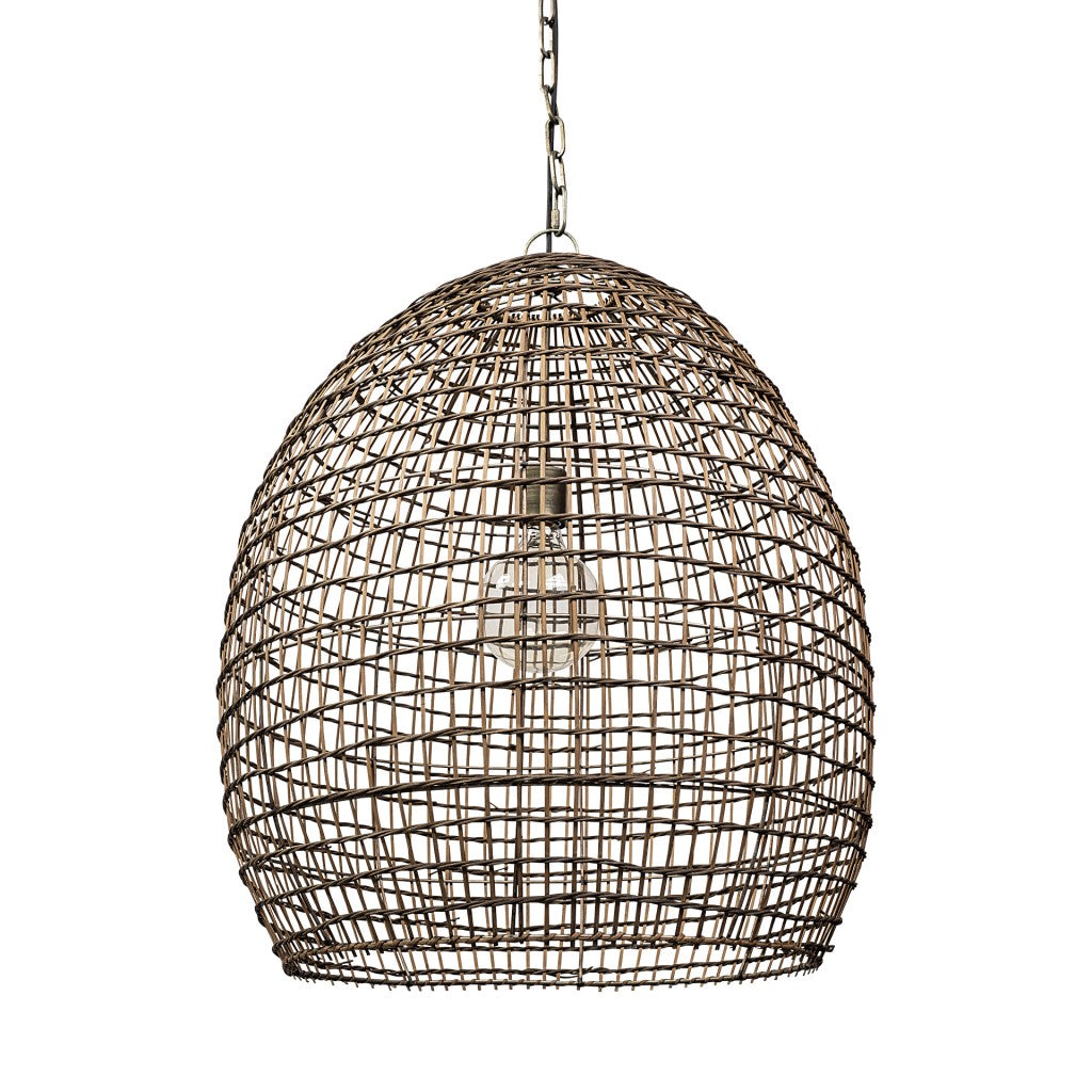 Metallic Woven Hanging Pendant Light By Homeroots | Pendant Lamps | Modishstore - 2