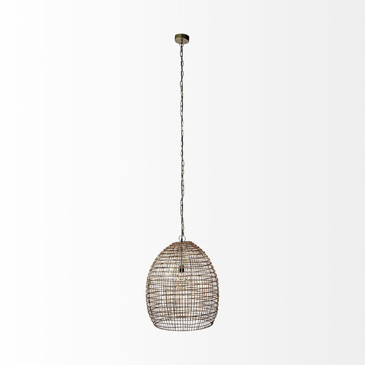 Metallic Woven Hanging Pendant Light By Homeroots | Pendant Lamps | Modishstore - 2