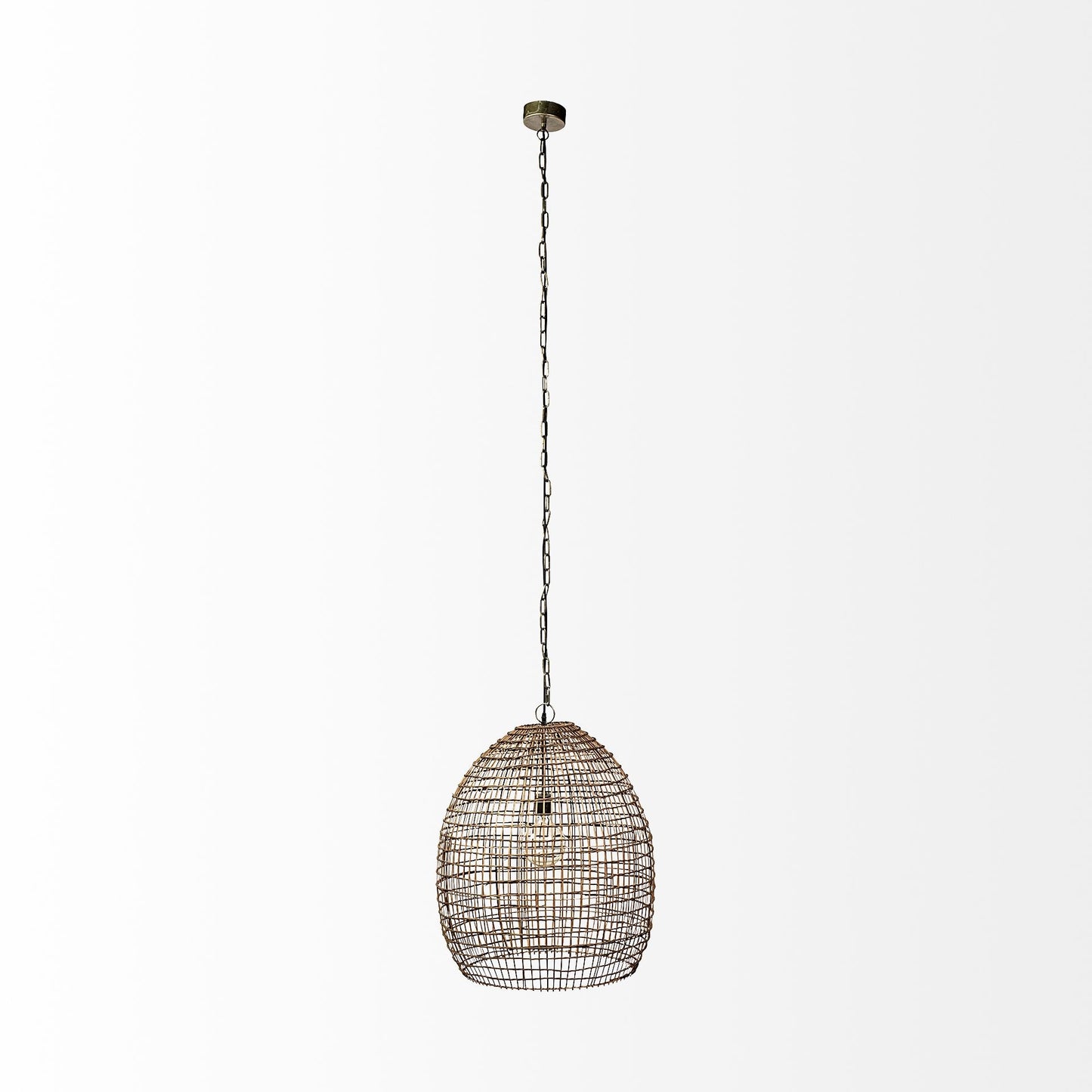 Metallic Woven Hanging Pendant Light By Homeroots | Pendant Lamps | Modishstore