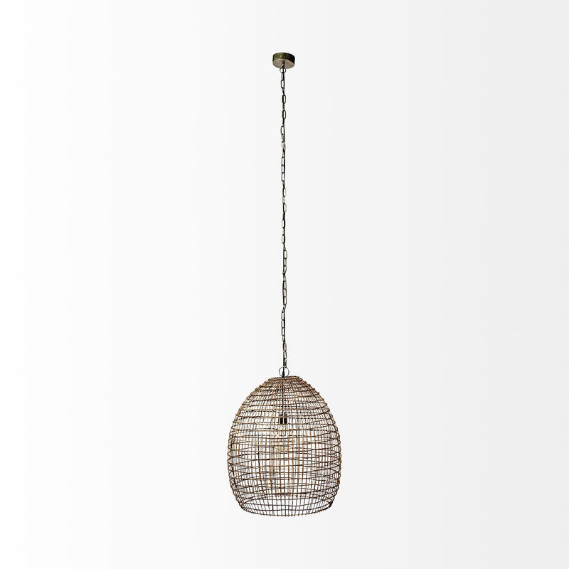 Metallic Woven Hanging Pendant Light By Homeroots | Pendant Lamps | Modishstore