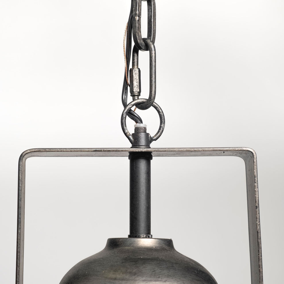 Industrial Gray Metal Hanging Pendant Light By Homeroots | Pendant Lamps | Modishstore - 6