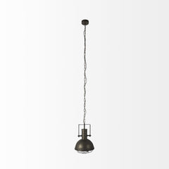 Industrial Caged Black Metal Hanging Light By Homeroots