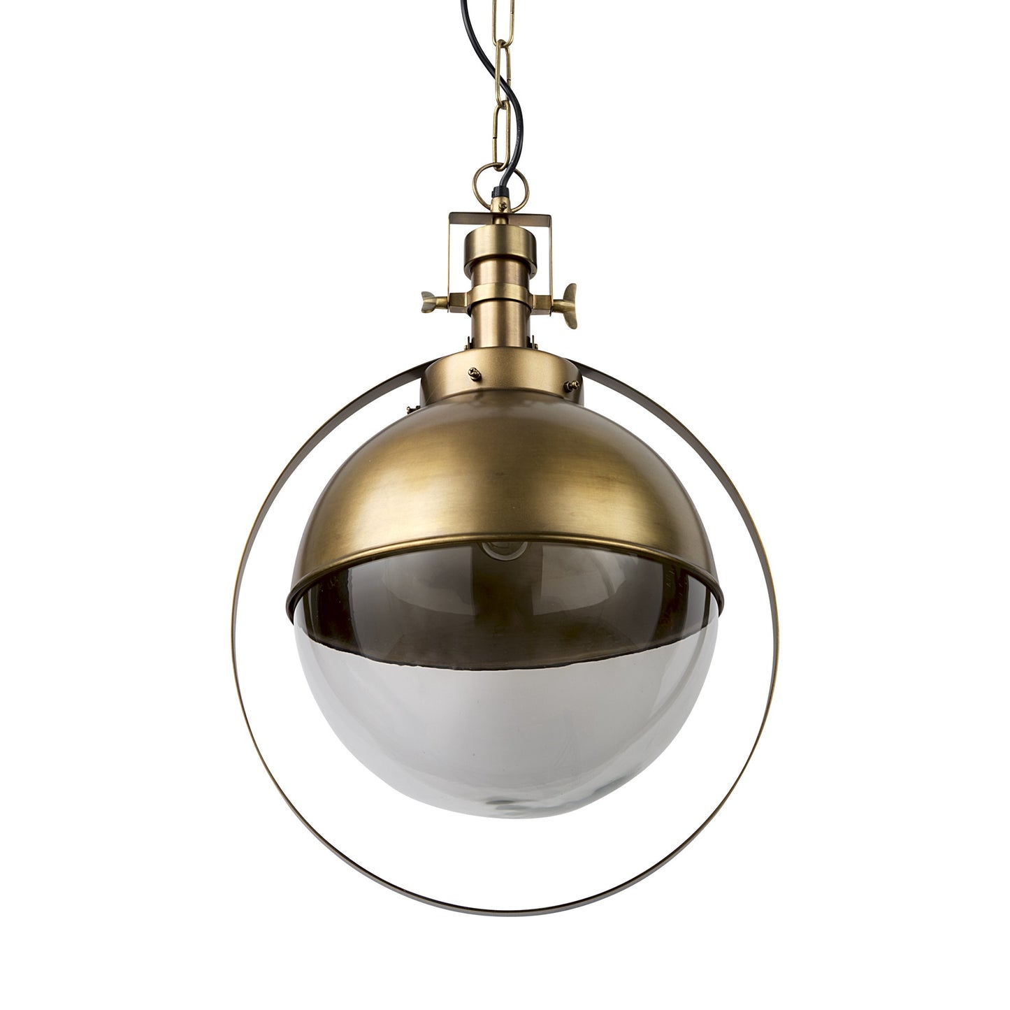 Gold Metal Sphere Pendant Hanging Light By Homeroots | Pendant Lamps | Modishstore - 2