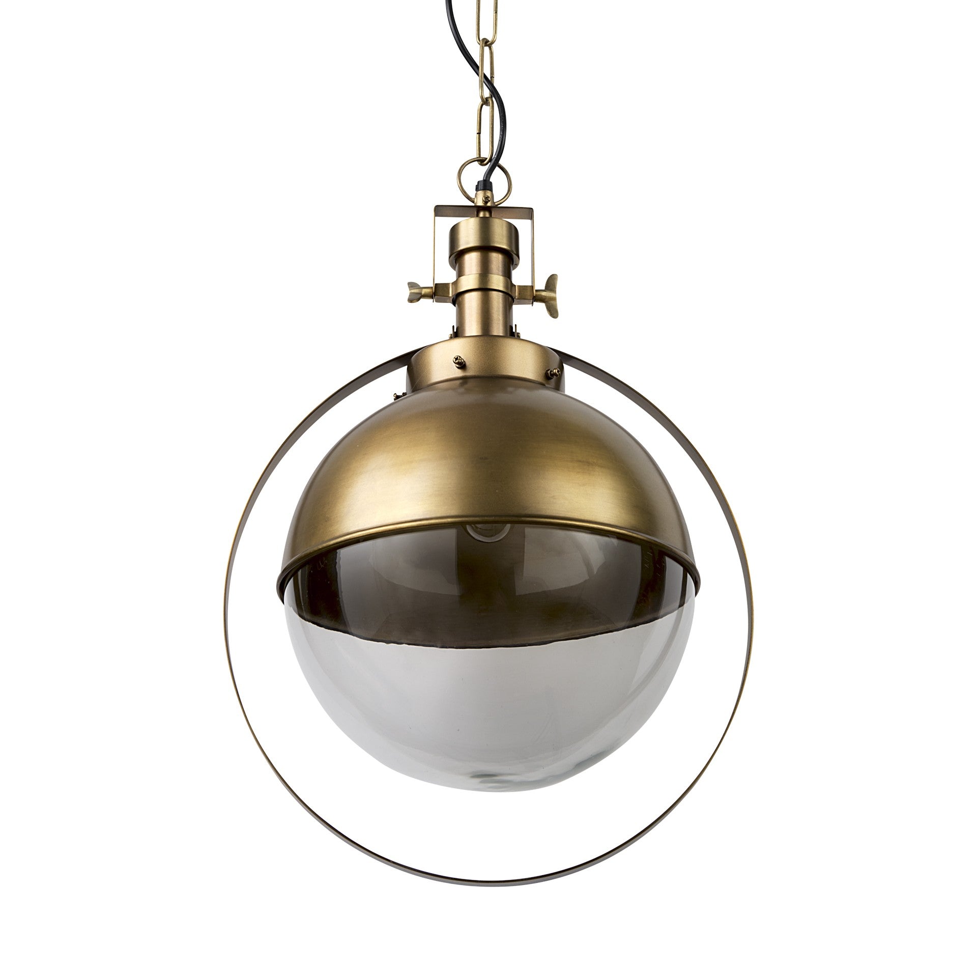 Gold Metal Sphere Pendant Hanging Light By Homeroots | Pendant Lamps | Modishstore - 2