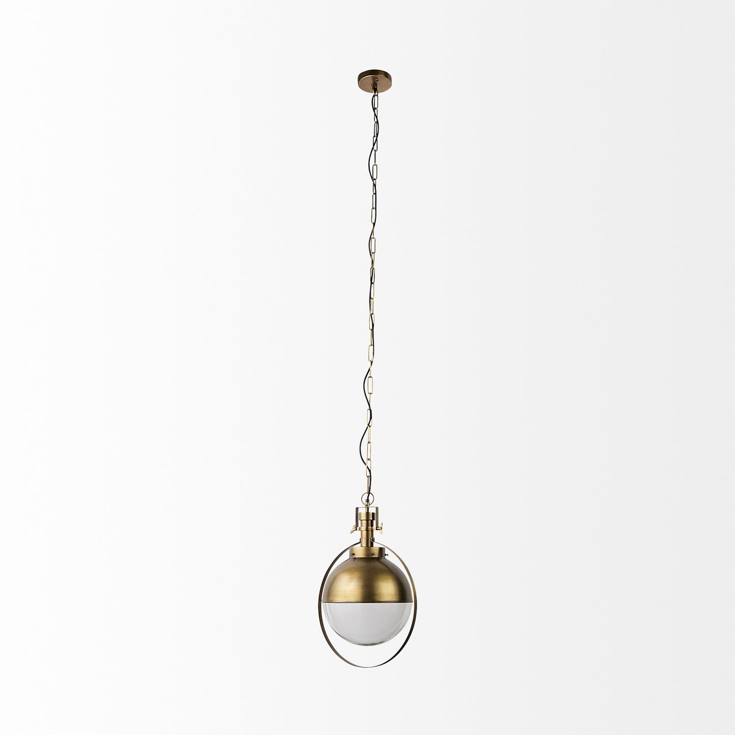 Gold Metal Sphere Pendant Hanging Light By Homeroots | Pendant Lamps | Modishstore