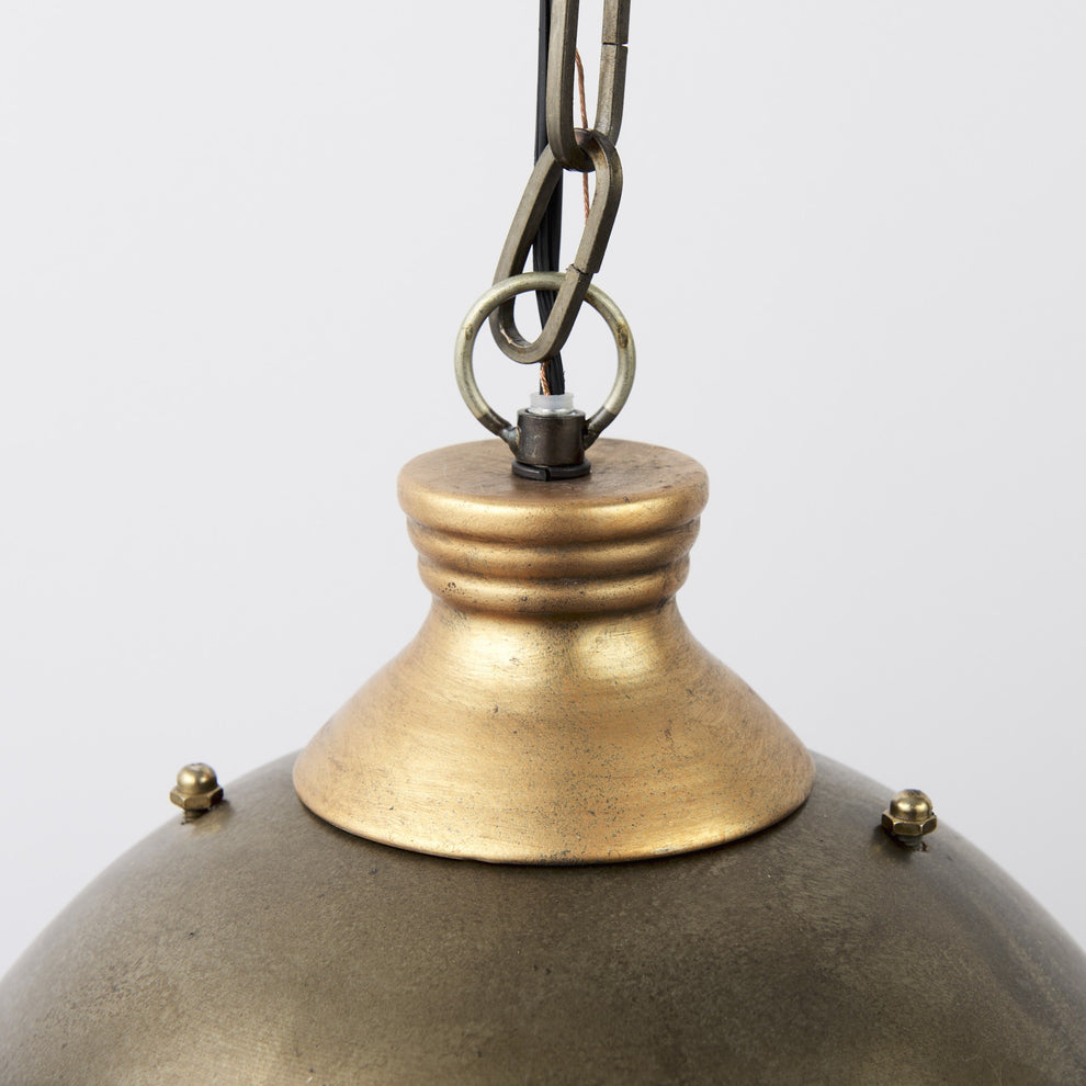 Distressed Bronze Metal Dome Hanging Light By Homeroots | Chandeliers | Modishstore - 5