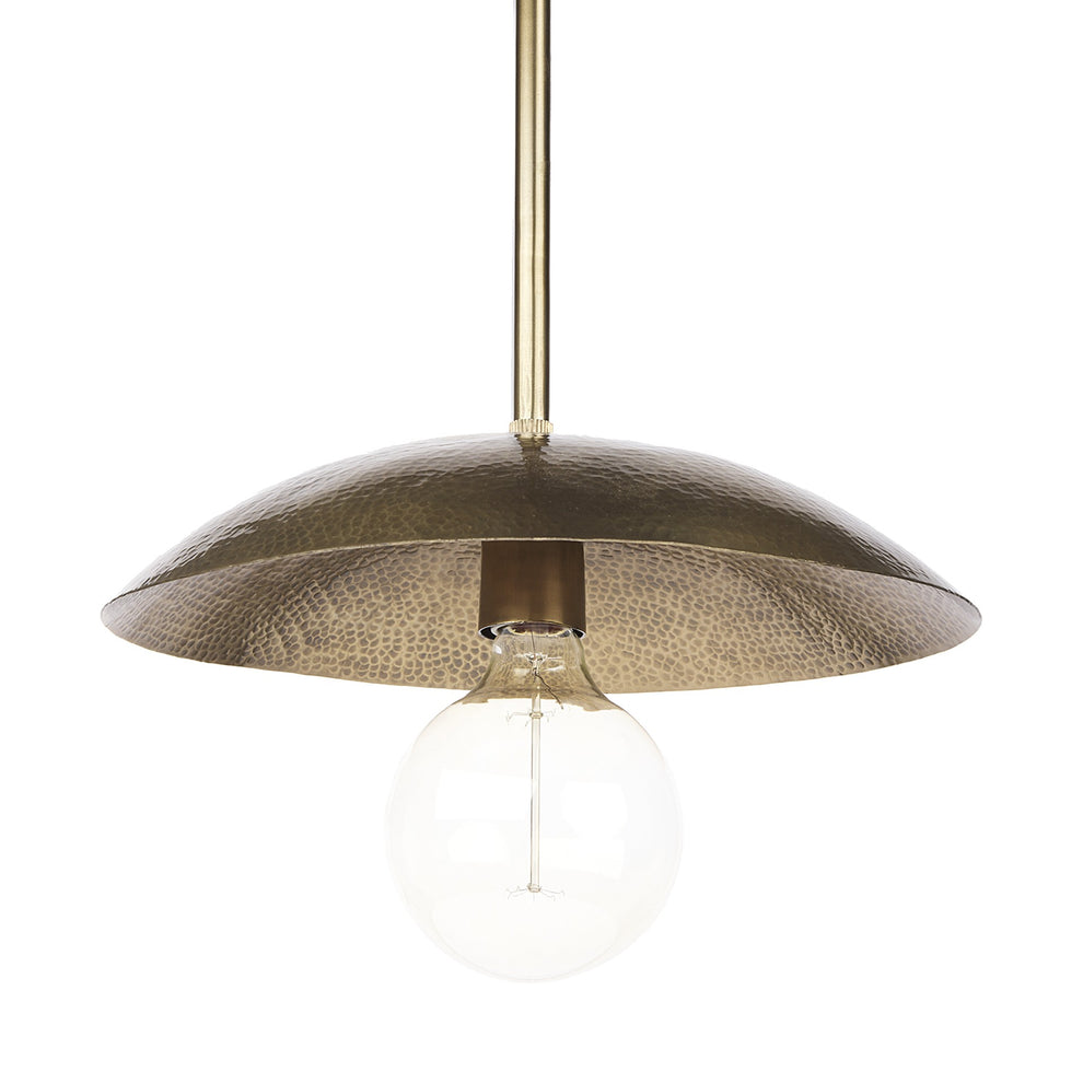 Hammered Gold Metal Hanging Pendant Light By Homeroots | Pendant Lamps | Modishstore - 2