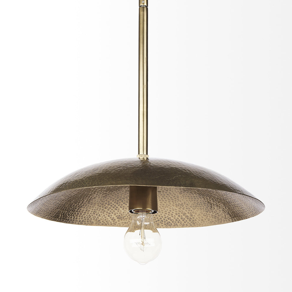 Hammered Gold Metal Hanging Pendant Light By Homeroots | Pendant Lamps | Modishstore - 5