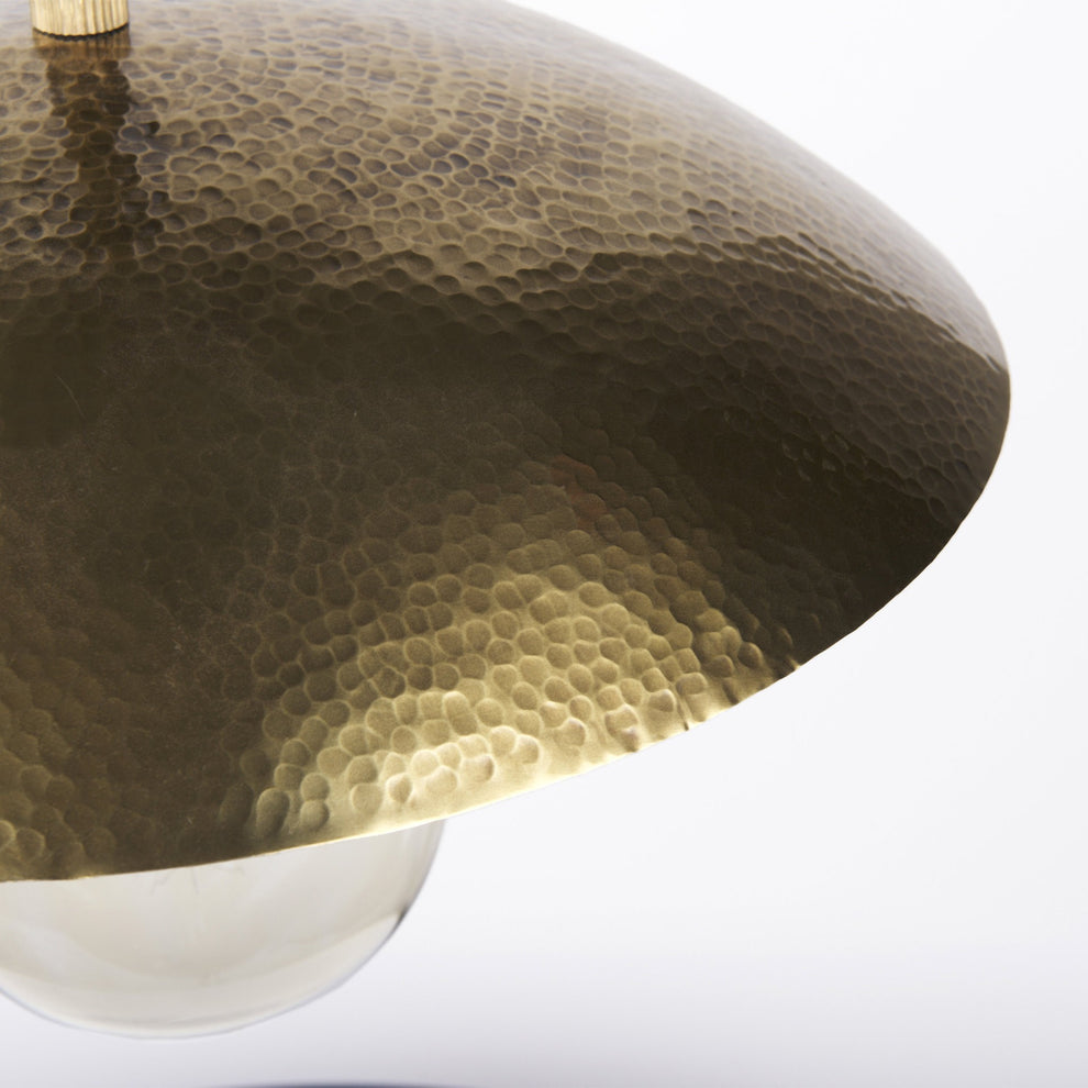 Hammered Gold Metal Hanging Pendant Light By Homeroots | Pendant Lamps | Modishstore - 7