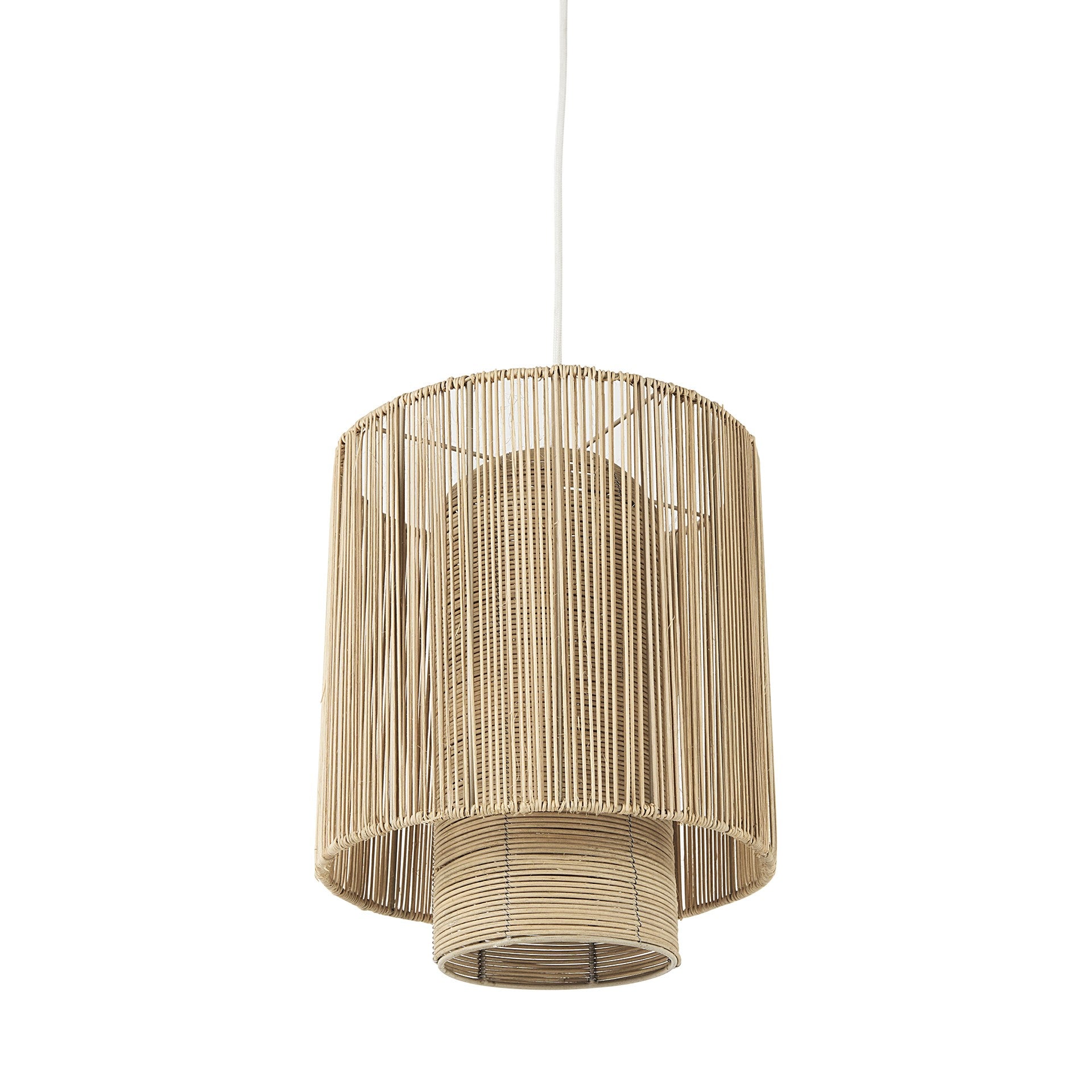 Natural Cane Cylindrical Hanging Pendant Light By Homeroots | Pendant Lamps | Modishstore - 2