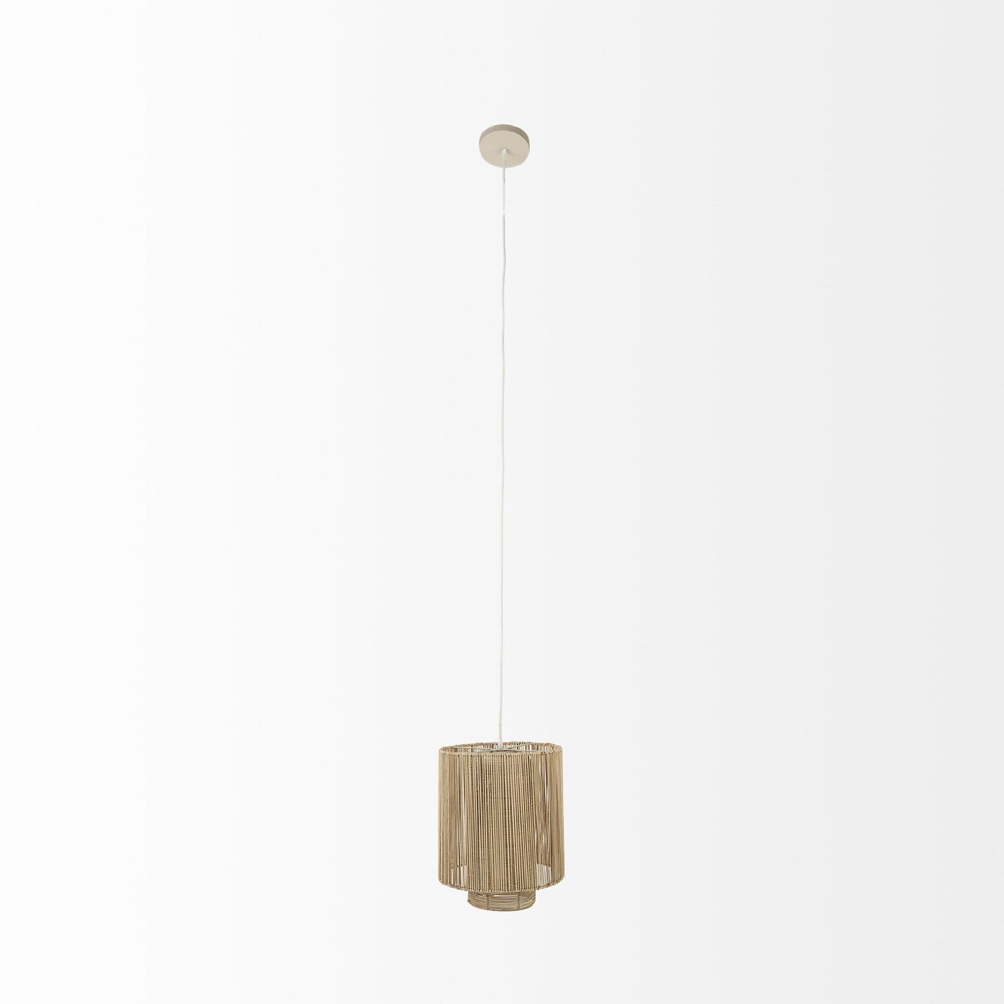 Natural Cane Cylindrical Hanging Pendant Light By Homeroots | Pendant Lamps | Modishstore - 2