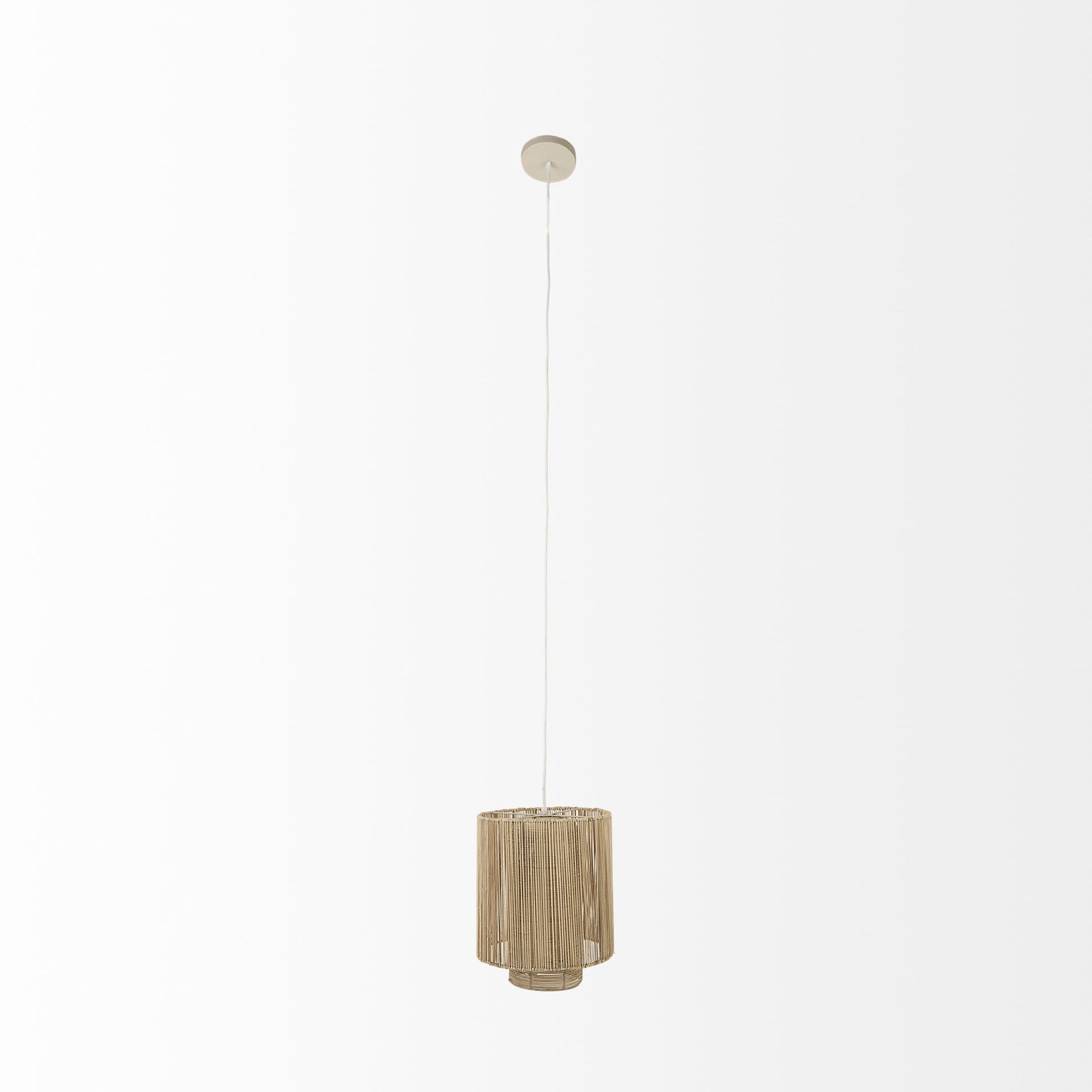Natural Cane Cylindrical Hanging Pendant Light By Homeroots | Pendant Lamps | Modishstore