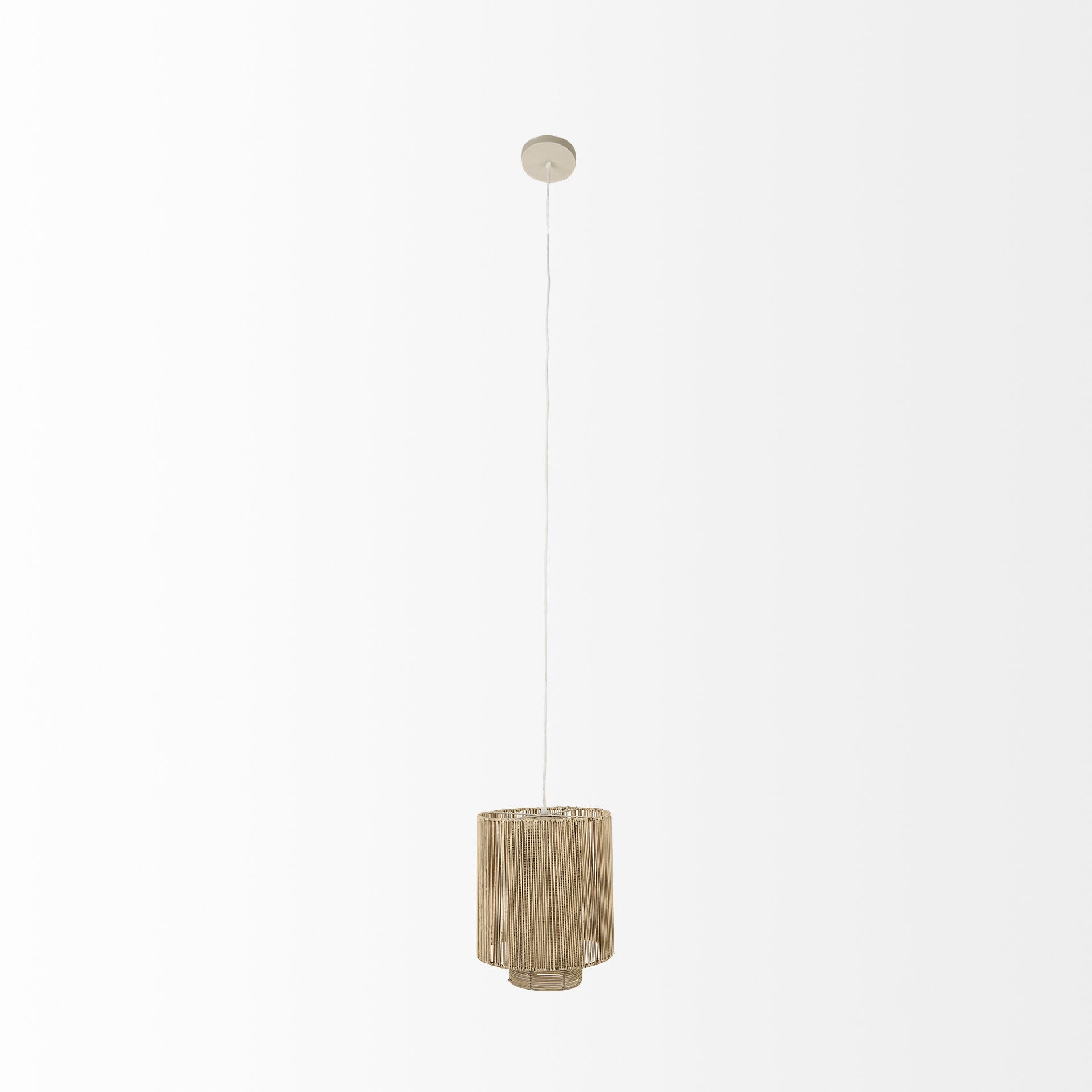 Natural Cane Cylindrical Hanging Pendant Light By Homeroots | Pendant Lamps | Modishstore