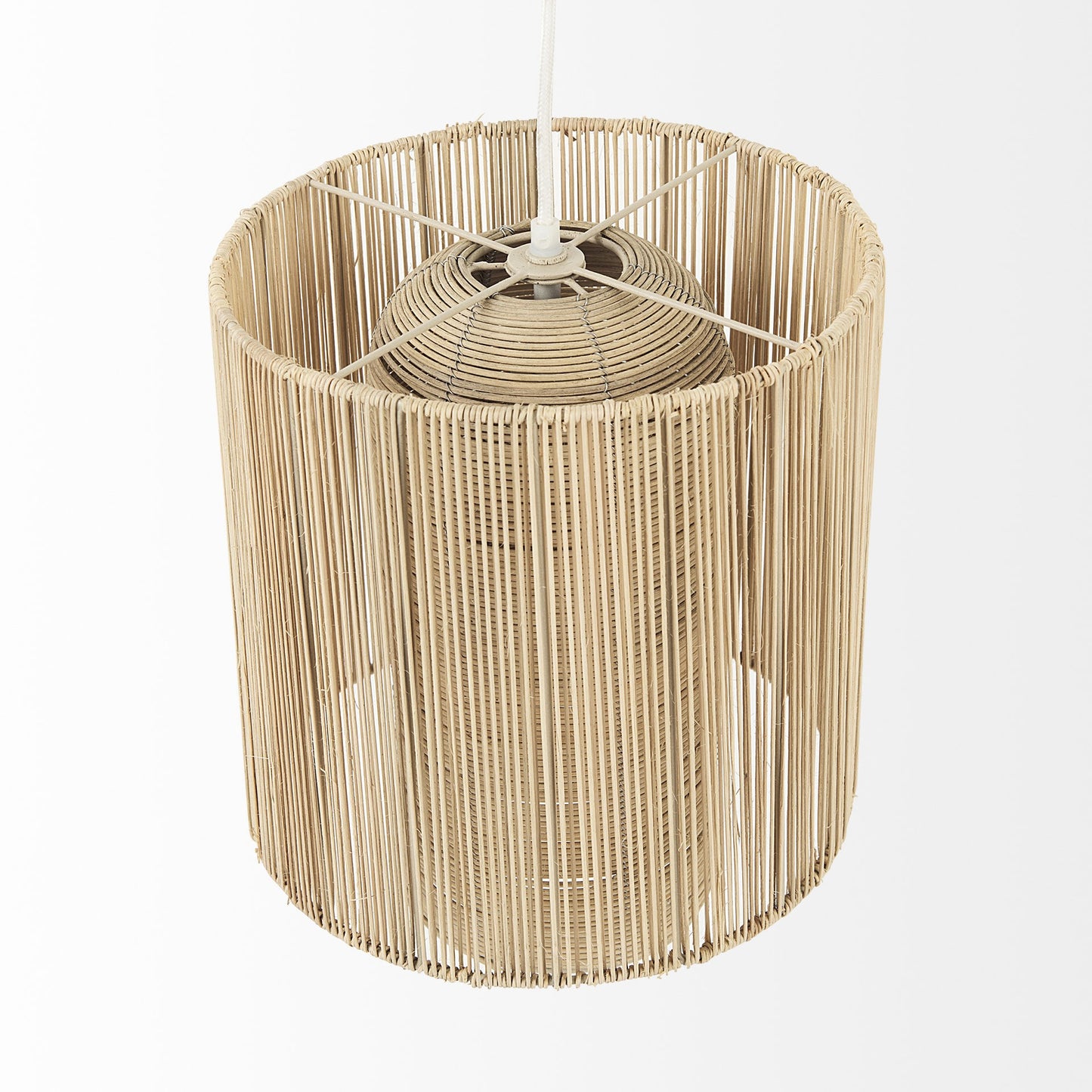 Natural Cane Cylindrical Hanging Pendant Light By Homeroots | Pendant Lamps | Modishstore - 5