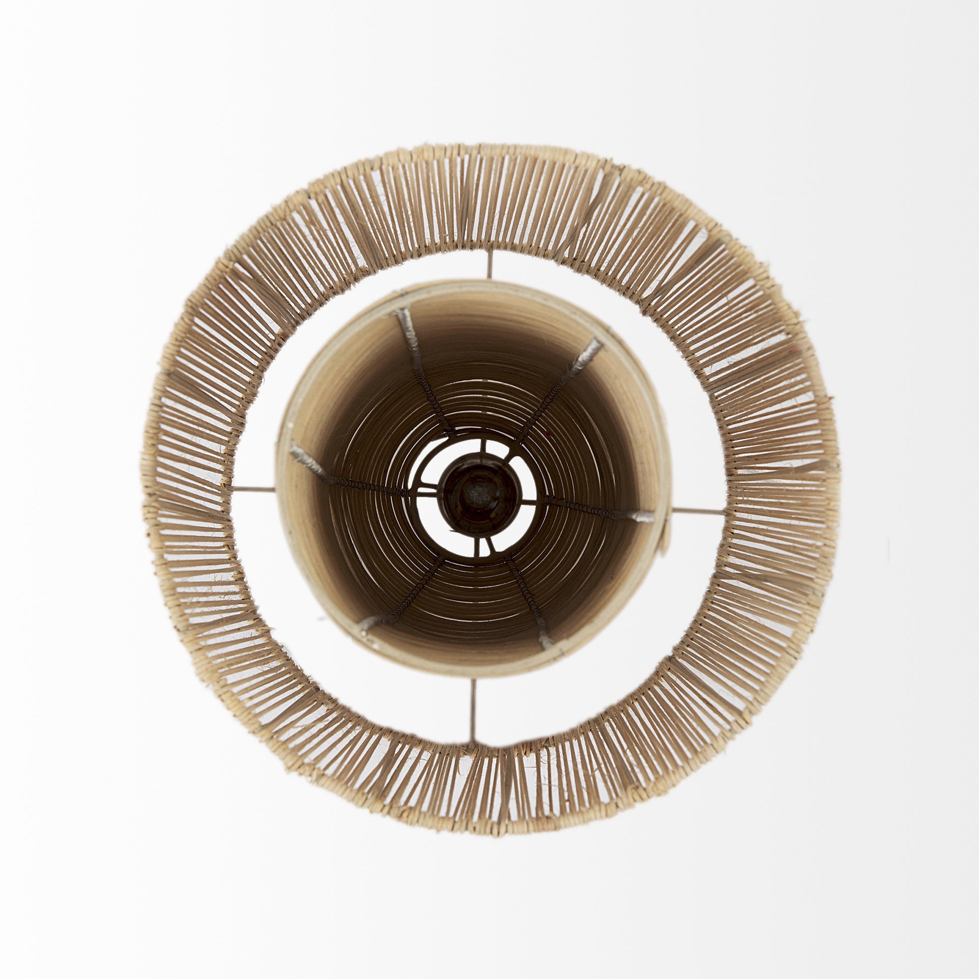 Natural Cane Cylindrical Hanging Pendant Light By Homeroots | Pendant Lamps | Modishstore - 9