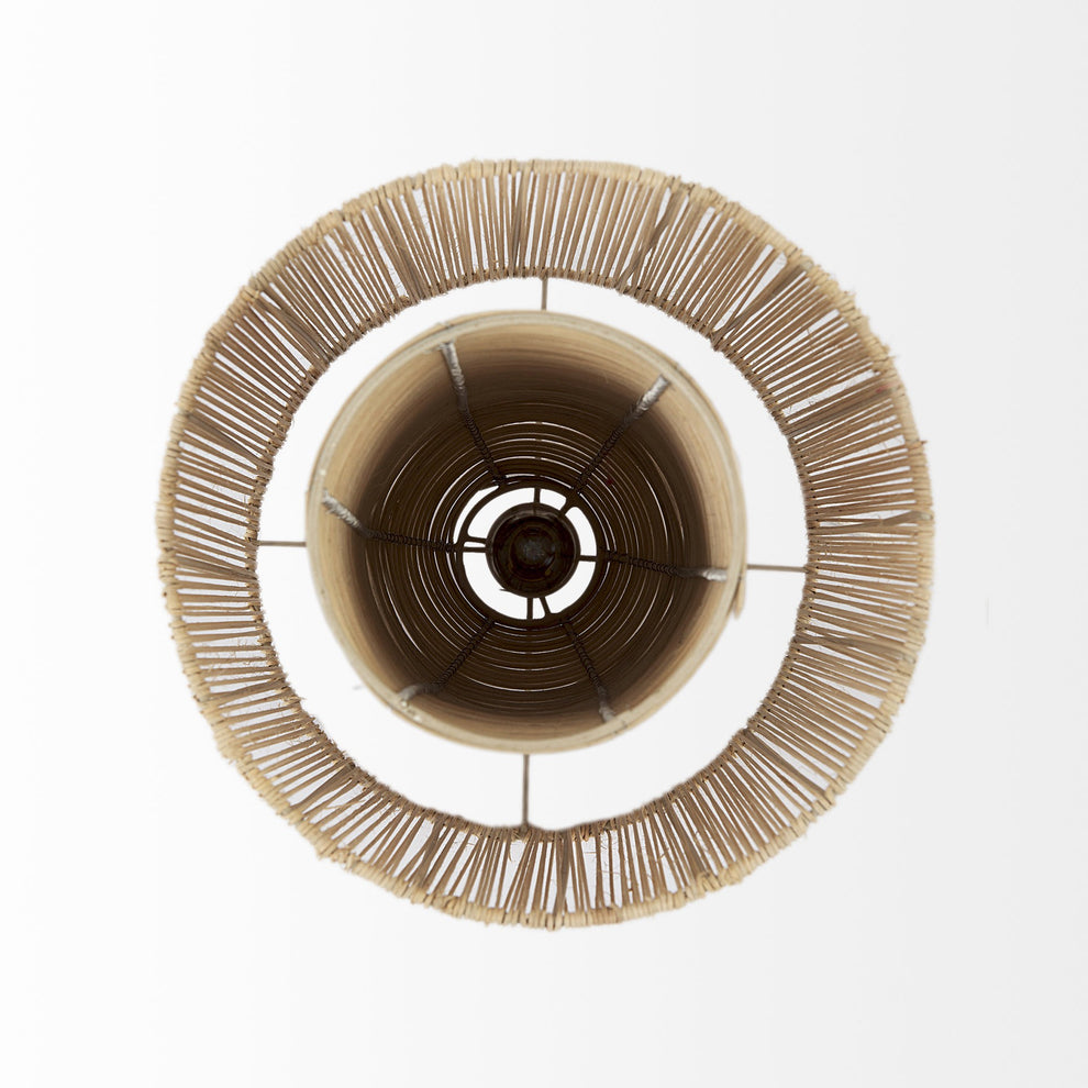 Natural Cane Cylindrical Hanging Pendant Light By Homeroots | Pendant Lamps | Modishstore - 9
