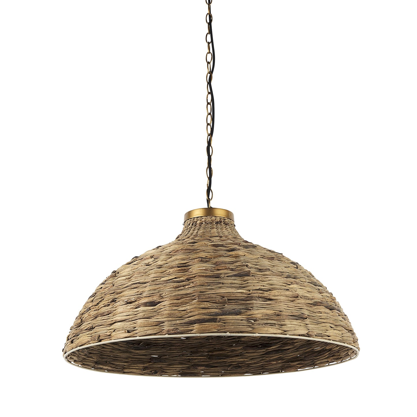 Brown Wicker Domed Hanging Pendant Light By Homeroots | Pendant Lamps | Modishstore