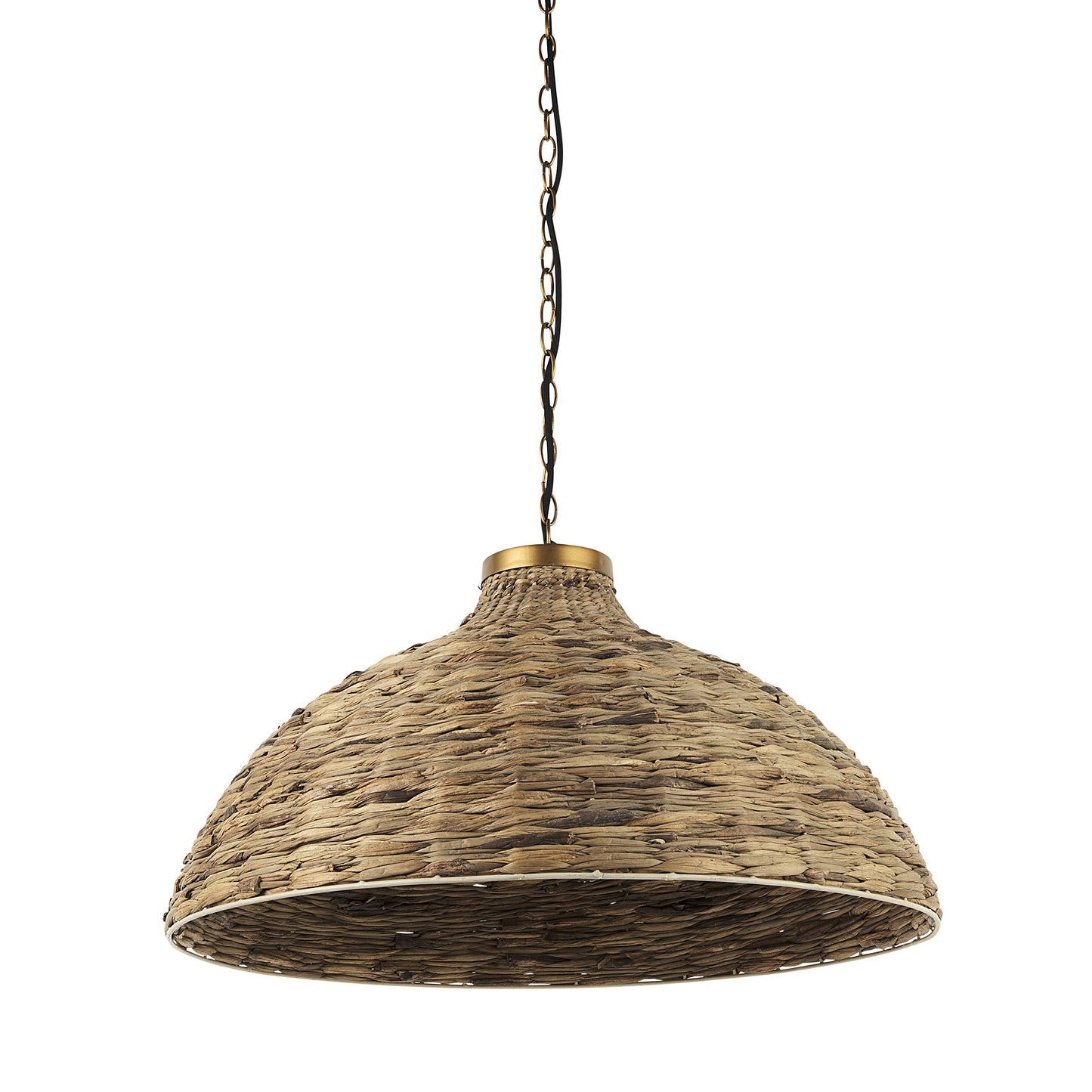 Brown Wicker Domed Hanging Pendant Light By Homeroots | Pendant Lamps | Modishstore - 3