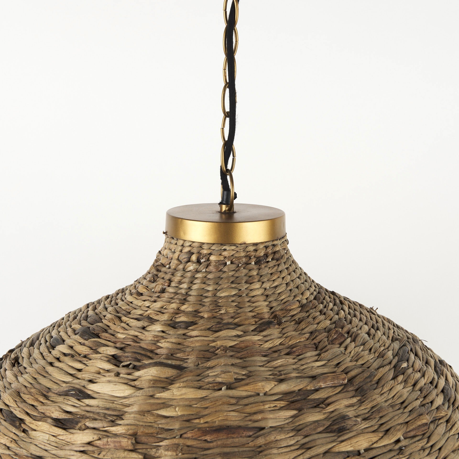 Brown Wicker Domed Hanging Pendant Light By Homeroots | Pendant Lamps | Modishstore - 5