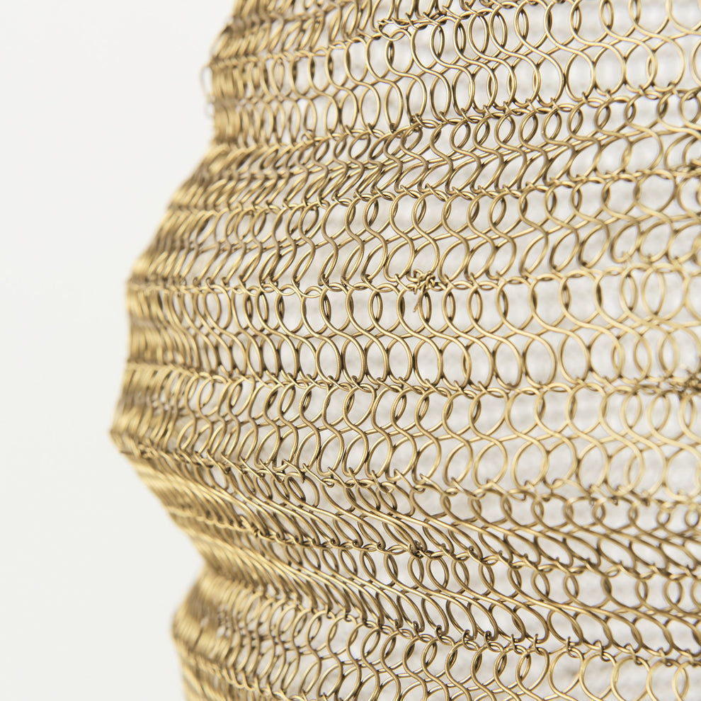 Gold Metal Wire Mesh Hanging Pendant Light By Homeroots | Pendant Lamps | Modishstore - 6