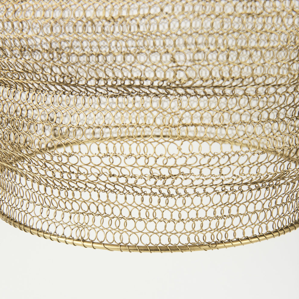 Gold Metal Wire Mesh Hanging Pendant Light By Homeroots | Pendant Lamps | Modishstore - 7