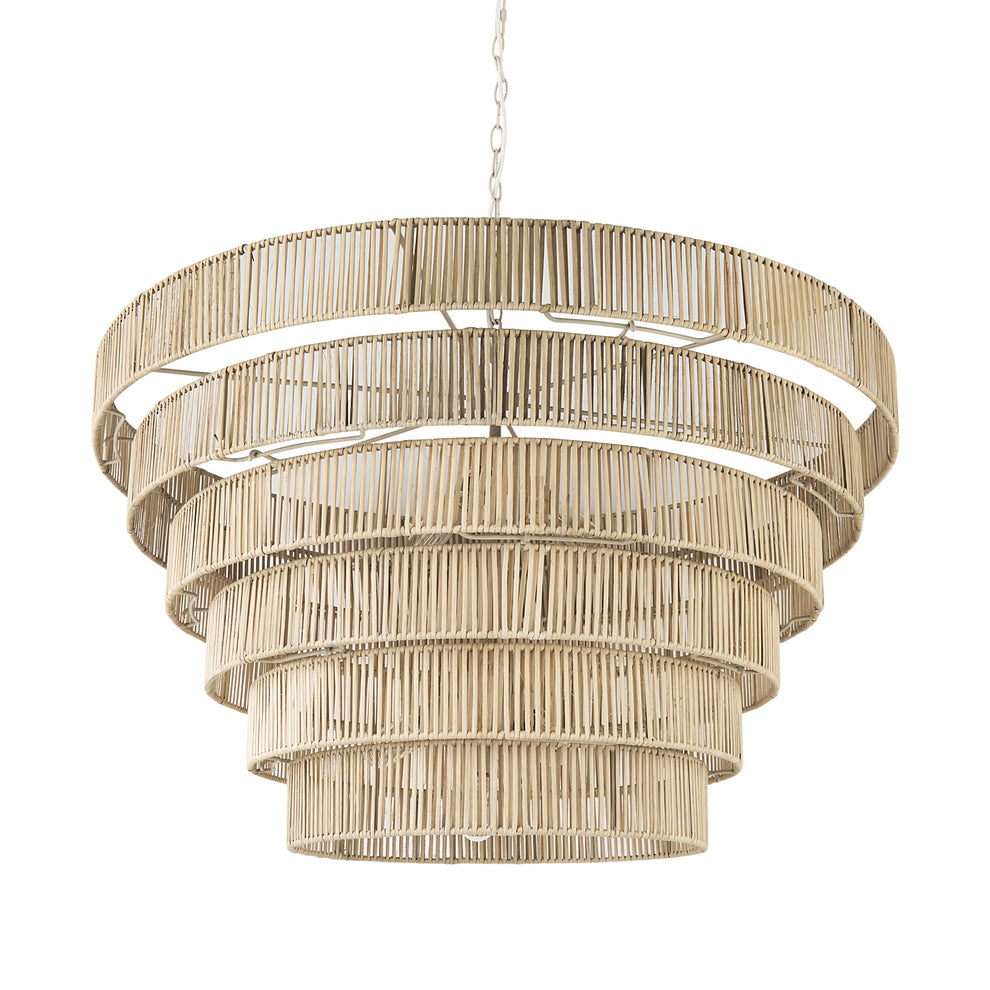 Light Brown Six Tier Hanging Chandelier By Homeroots | Chandeliers | Modishstore - 2