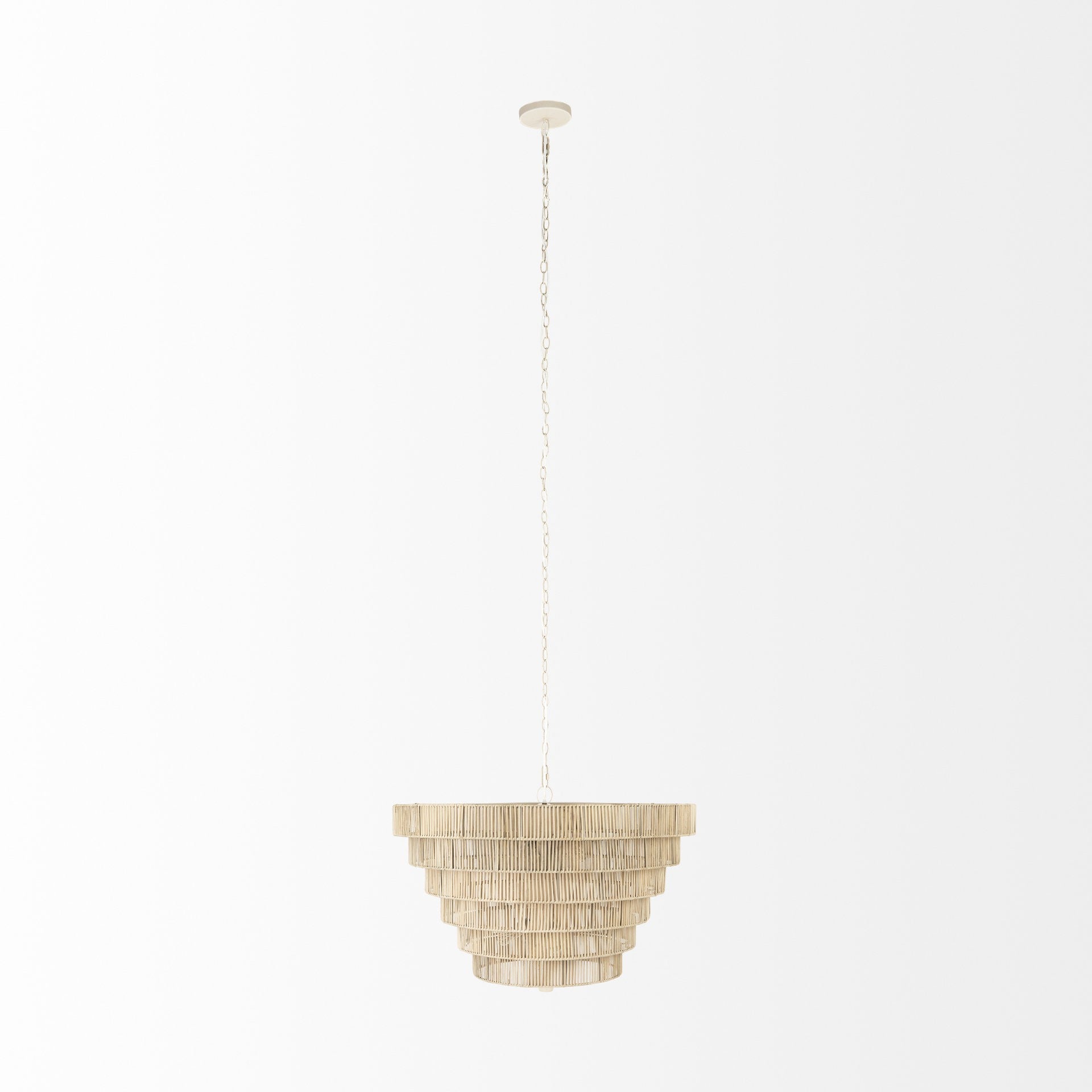 Light Brown Six Tier Hanging Chandelier By Homeroots | Chandeliers | Modishstore