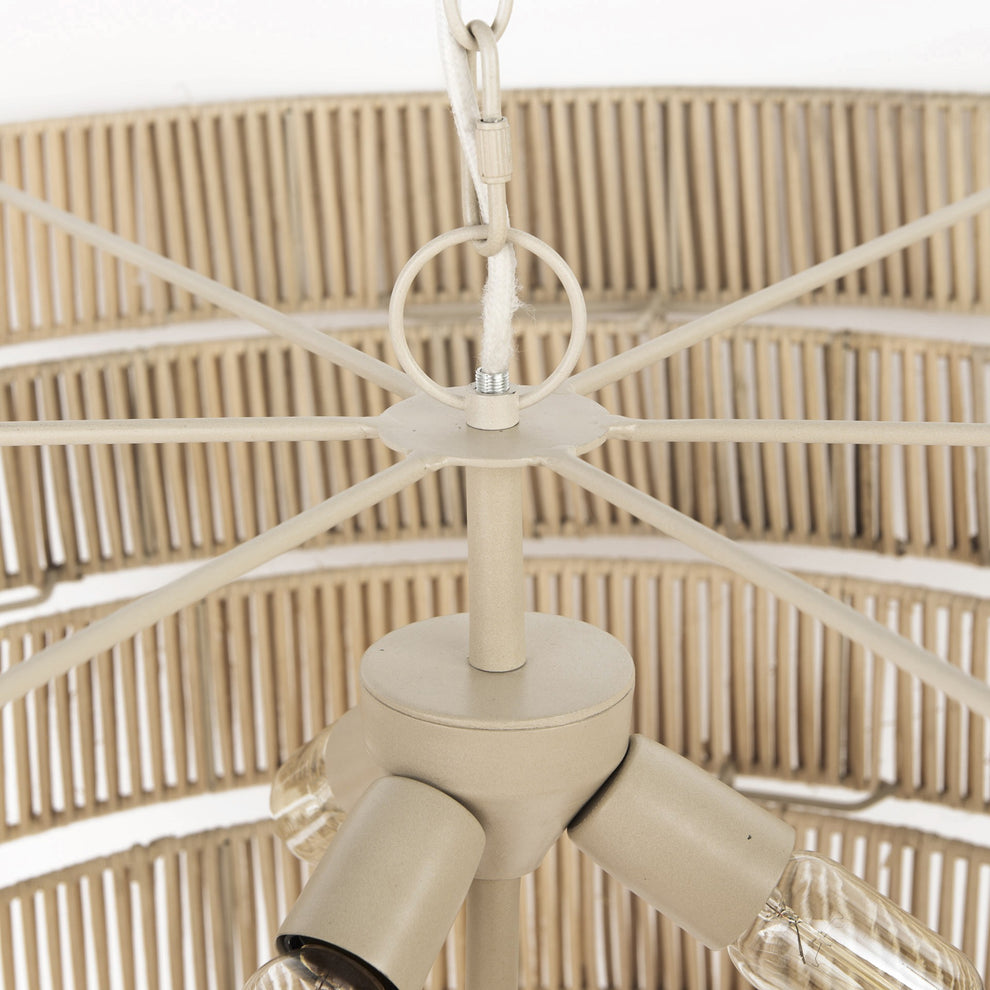 Light Brown Six Tier Hanging Chandelier By Homeroots | Chandeliers | Modishstore - 5