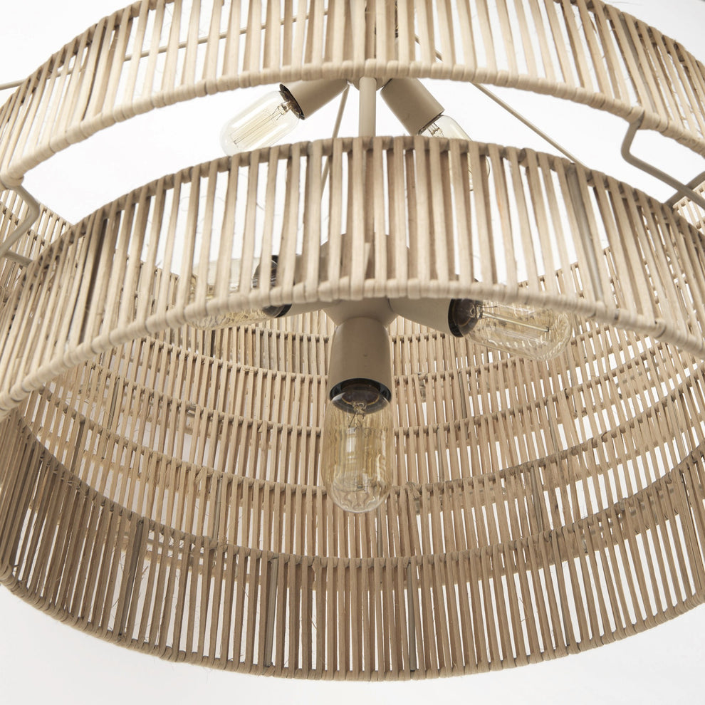 Light Brown Six Tier Hanging Chandelier By Homeroots | Chandeliers | Modishstore - 9