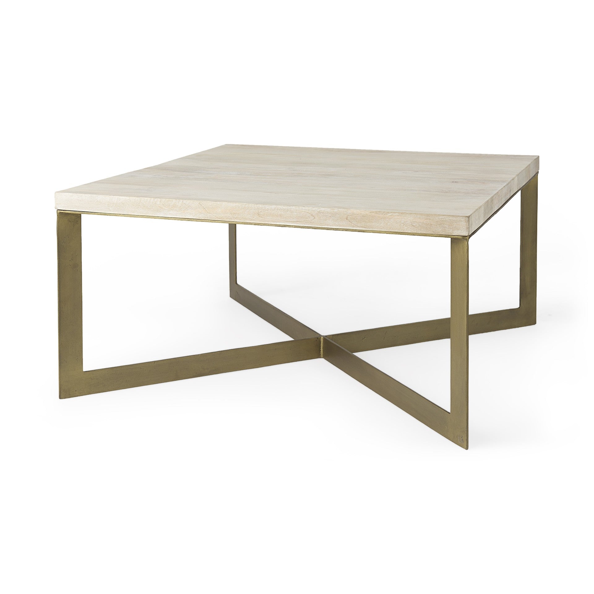 Light Brown Wood and Metal Coffee Table By Homeroots | Coffee Tables | Modishstore