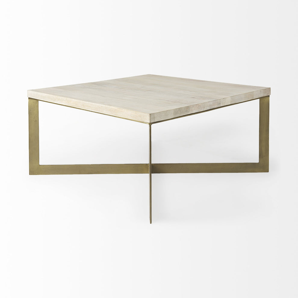 Light Brown Wood and Metal Coffee Table By Homeroots | Coffee Tables | Modishstore - 5