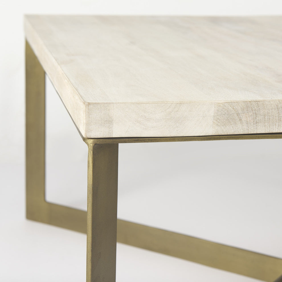 Light Brown Wood and Metal Coffee Table By Homeroots | Coffee Tables | Modishstore - 6
