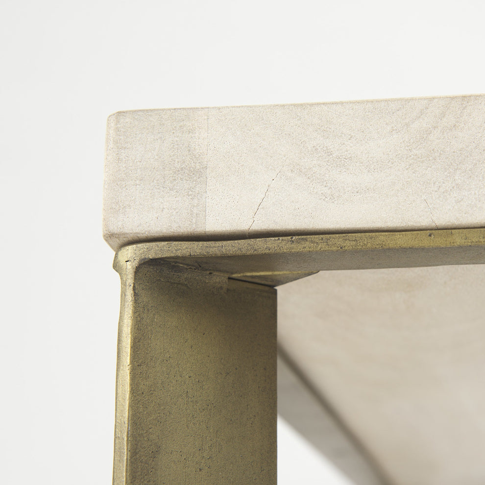 Light Brown Wood and Metal Coffee Table By Homeroots | Coffee Tables | Modishstore - 7