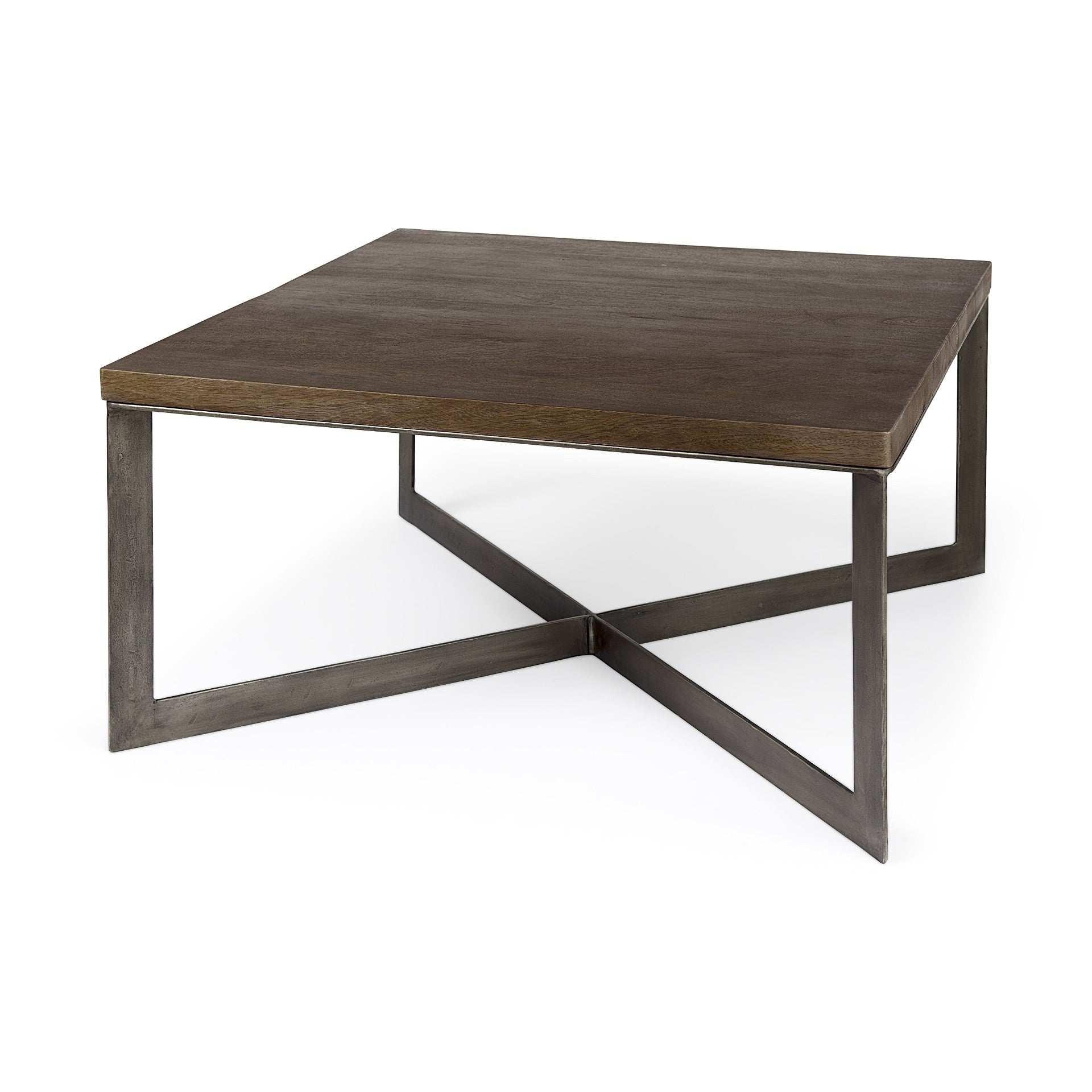 Dark Brown Wood and Metal Coffee Table By Homeroots | Coffee Tables | Modishstore