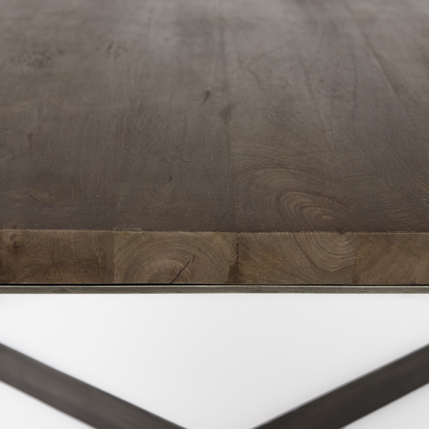 Dark Brown Wood and Metal Coffee Table By Homeroots | Coffee Tables | Modishstore - 6