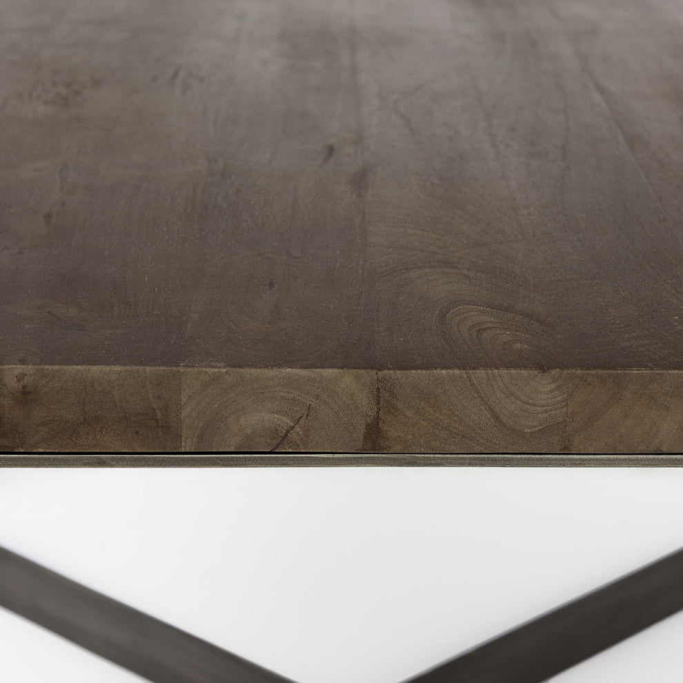 Dark Brown Wood and Metal Coffee Table By Homeroots | Coffee Tables | Modishstore - 6