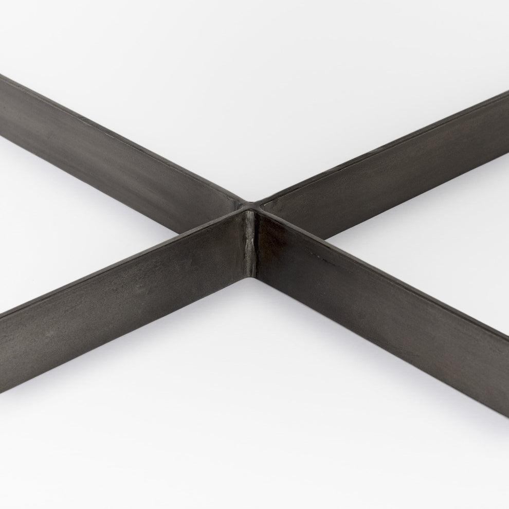 Dark Brown Wood and Metal Coffee Table By Homeroots | Coffee Tables | Modishstore - 7
