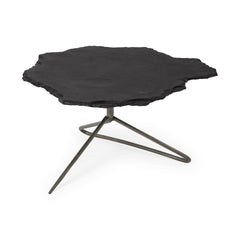 Black Slate Iron Framed Coffee Table By Homeroots