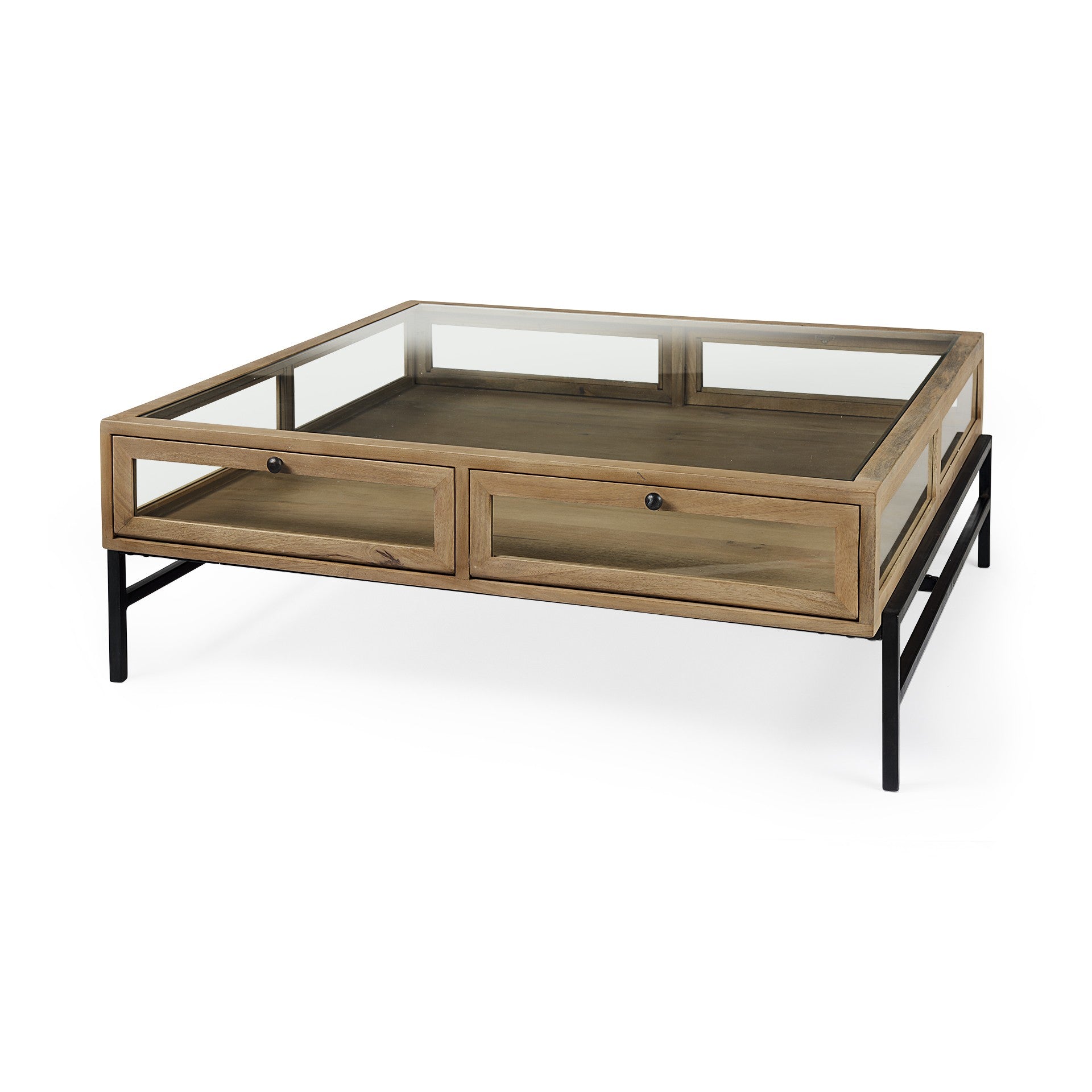 Rustic Natural Brown Shadowbox Coffee Table By Homeroots | Coffee Tables | Modishstore