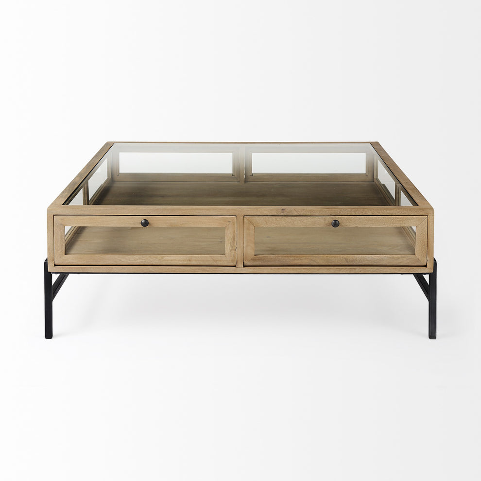 Rustic Natural Brown Shadowbox Coffee Table By Homeroots | Coffee Tables | Modishstore - 3