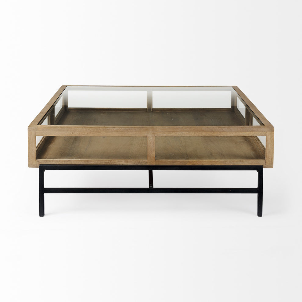 Rustic Natural Brown Shadowbox Coffee Table By Homeroots | Coffee Tables | Modishstore - 4