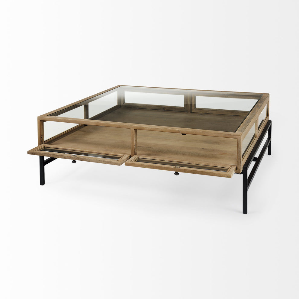 Rustic Natural Brown Shadowbox Coffee Table By Homeroots | Coffee Tables | Modishstore - 5