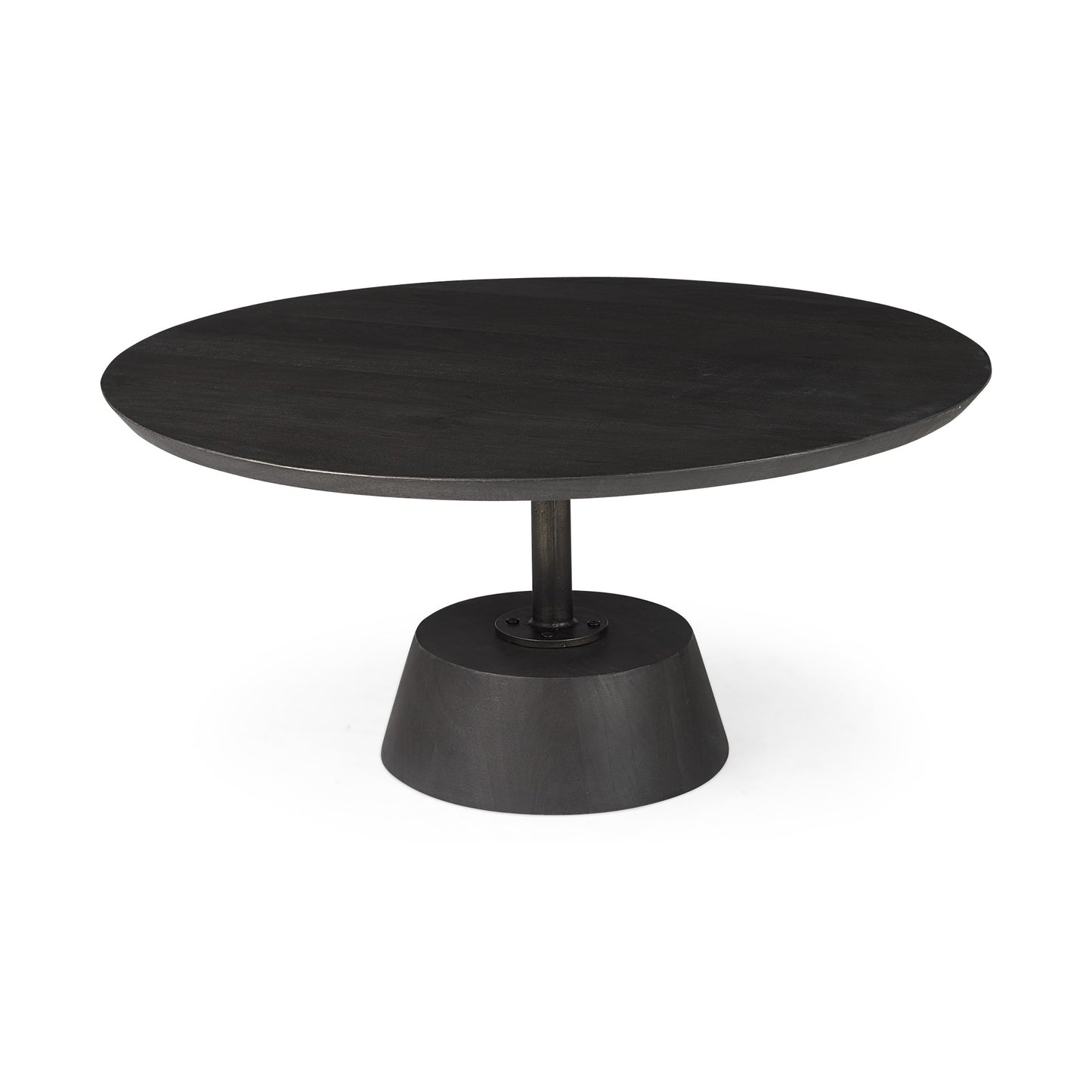 Black Wooden Pedestal Base Coffee Table By Homeroots | Coffee Tables | Modishstore