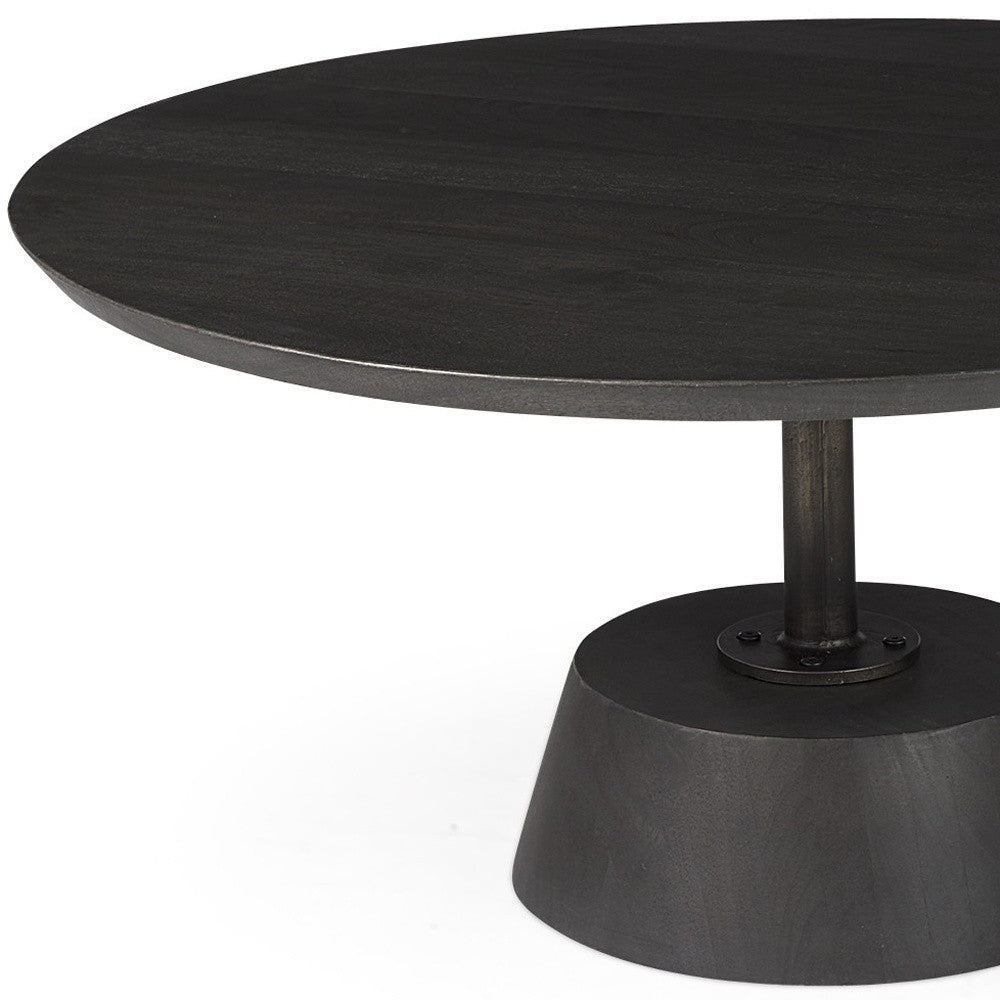 Black Wooden Pedestal Base Coffee Table By Homeroots | Coffee Tables | Modishstore - 7