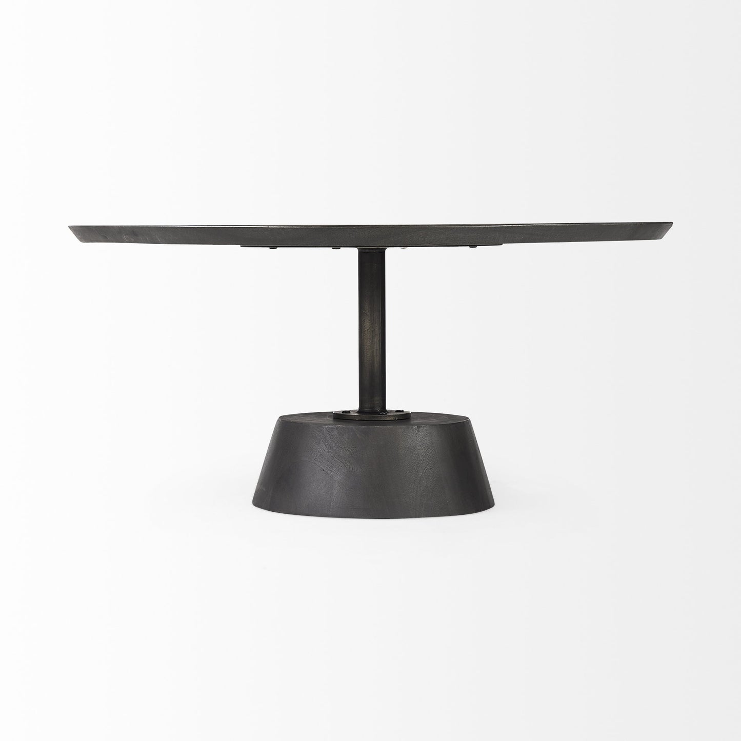 Black Wooden Pedestal Base Coffee Table By Homeroots | Coffee Tables | Modishstore - 2