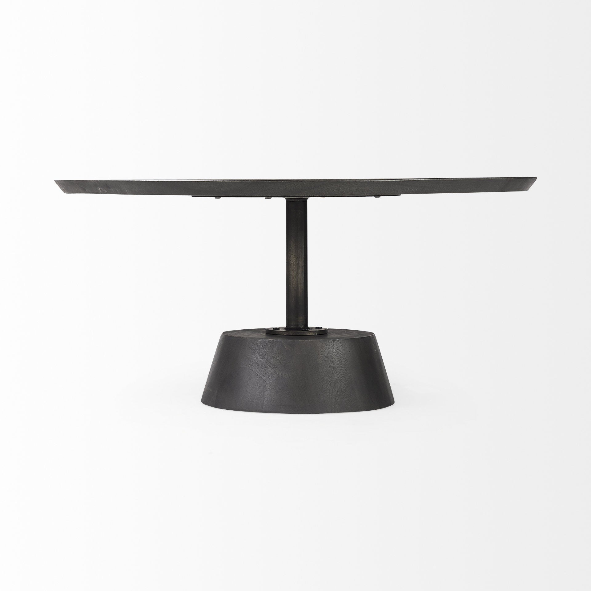 Black Wooden Pedestal Base Coffee Table By Homeroots | Coffee Tables | Modishstore - 2