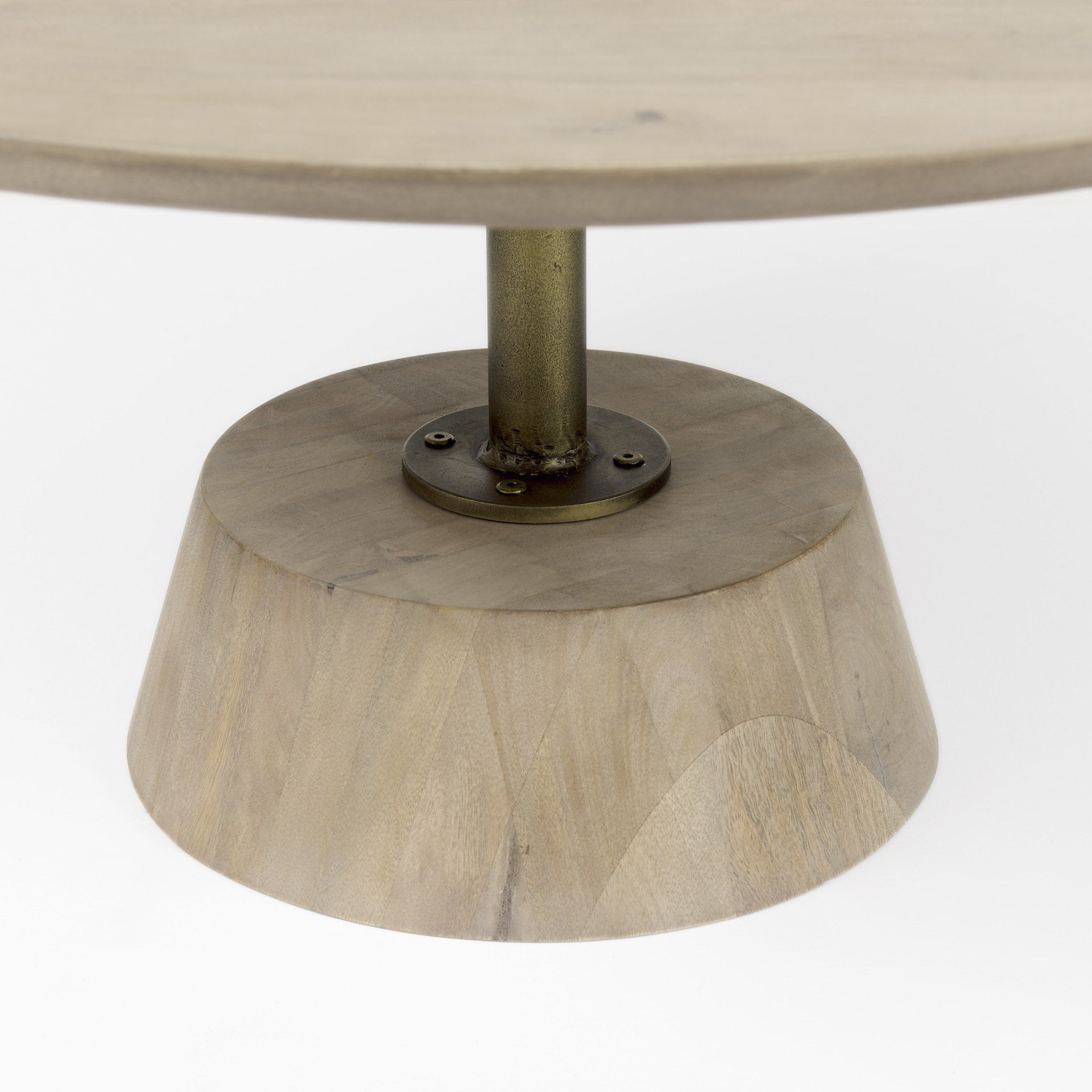 Light Brown Wooden Pedestal Coffee Table By Homeroots | Coffee Tables | Modishstore - 6