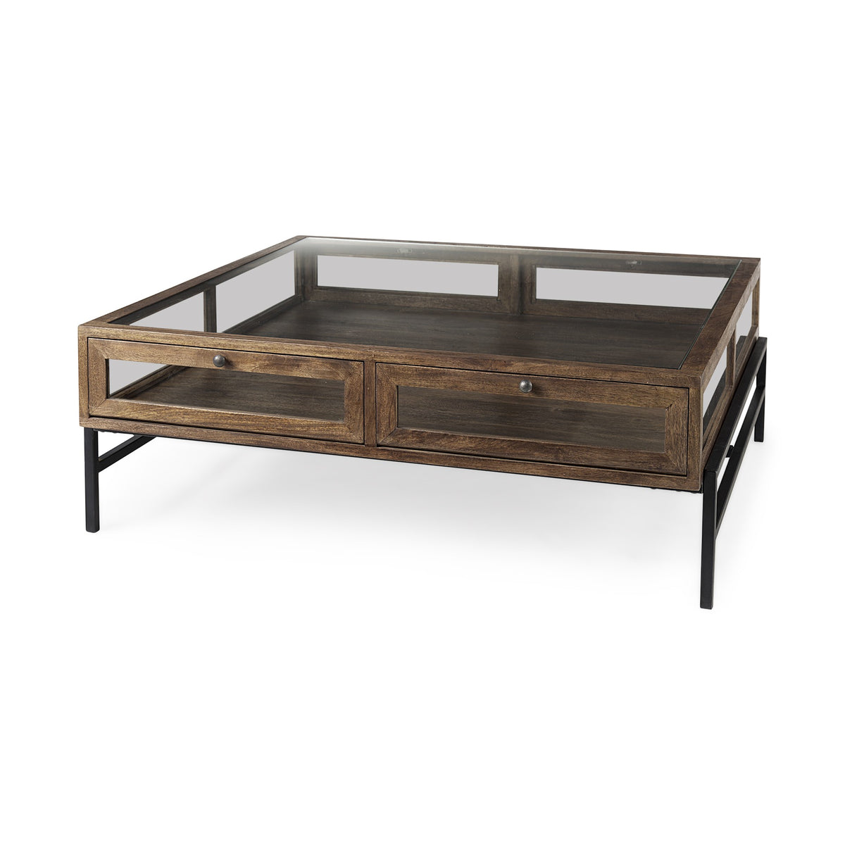Rustic Dark Brown Brown Shadowbox Coffee Table By Homeroots | Coffee Tables | Modishstore