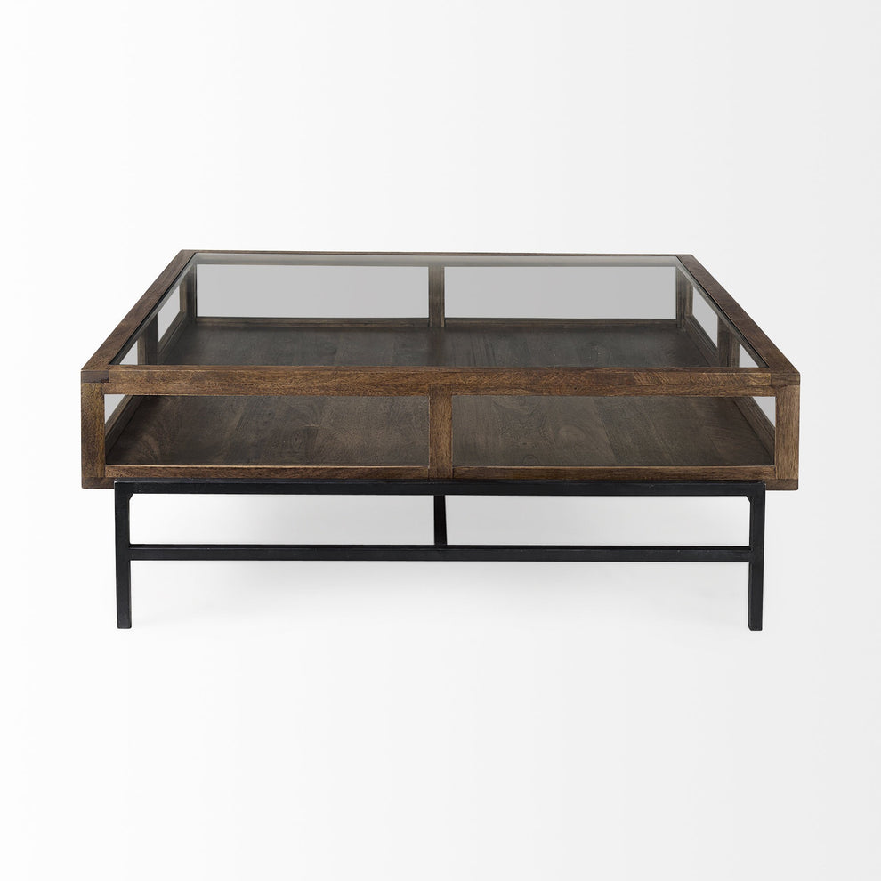 Rustic Dark Brown Brown Shadowbox Coffee Table By Homeroots | Coffee Tables | Modishstore - 4
